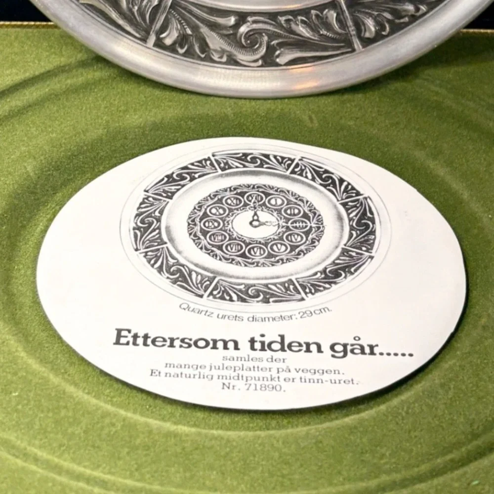 A. Holthe Norway Pewter Plate Julen 1989 Christmas Plate with Box‎ Collectible